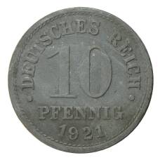 Монета 10 пфеннигов 1921 года Германия (аверс)