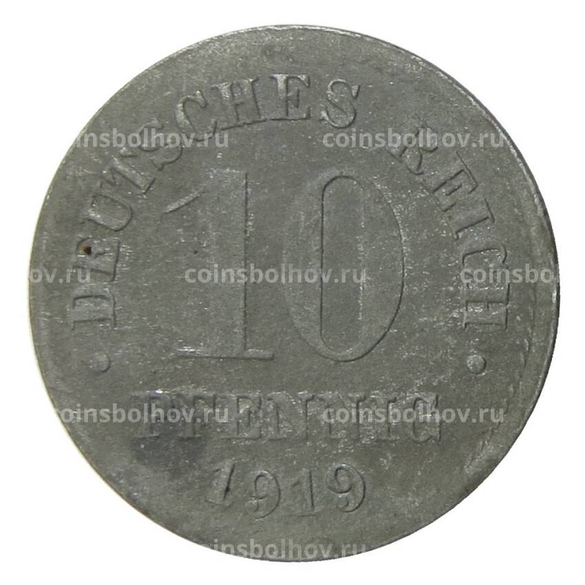Монета 10 пфеннигов 1919 года Германия