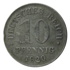 Монета 10 пфеннигов 1920 года Германия (аверс)