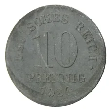 Монета 10 пфеннигов 1920 года Германия (аверс)