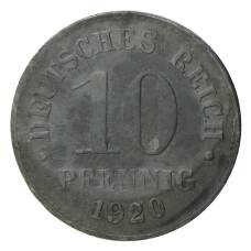 Монета 10 пфеннигов 1920 года Германия (аверс)