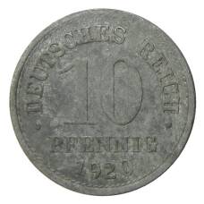Монета 10 пфеннигов 1920 года Германия (аверс)