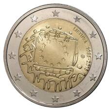 Монета 2 евро 2015 года 30 лет флагу ЕС - Литва (аверс)