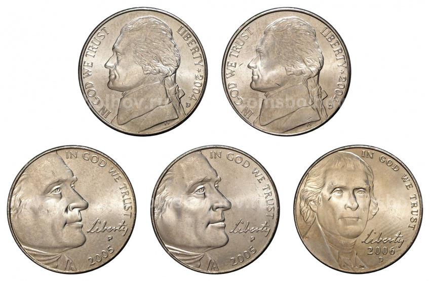 Набор монет 5 центов «200 лет освоению Дикого Запада» (в альбоме) (вид 3)