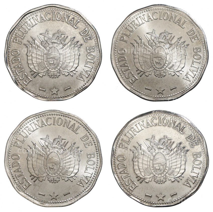 Набор монет 2 боливиано 2017 года Боливия «Тихоокеанская война» (вид 2)