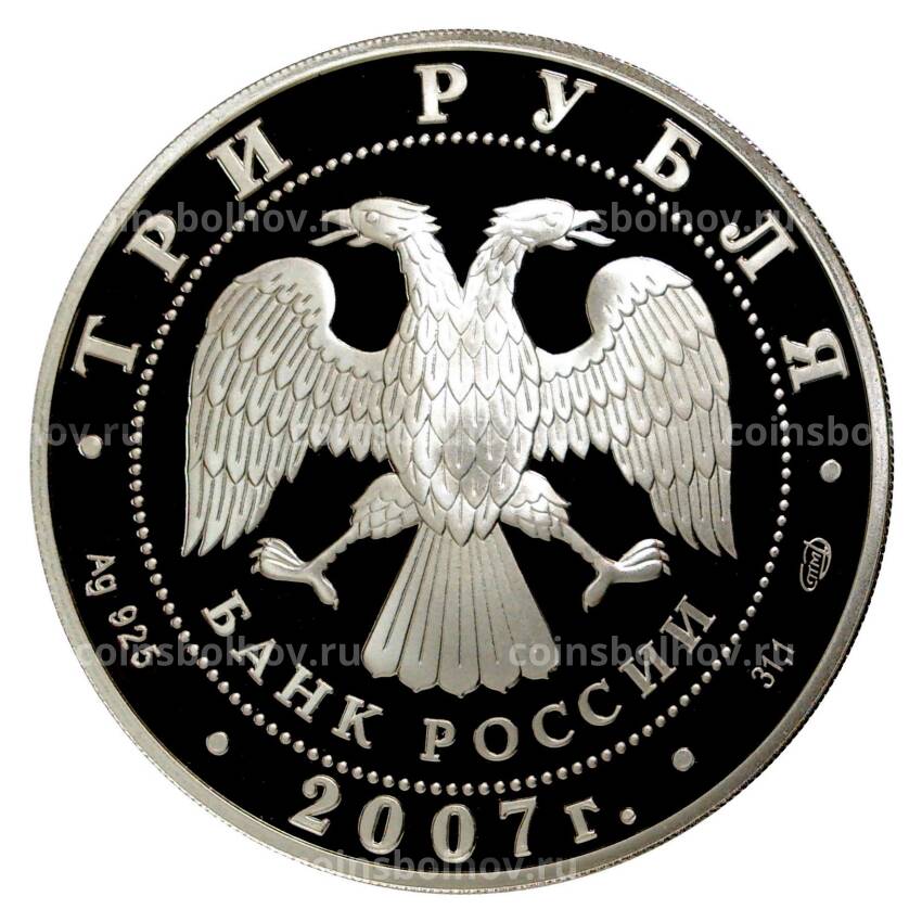 Монета 3 рубля 2007 года Международный полярный год (вид 2)