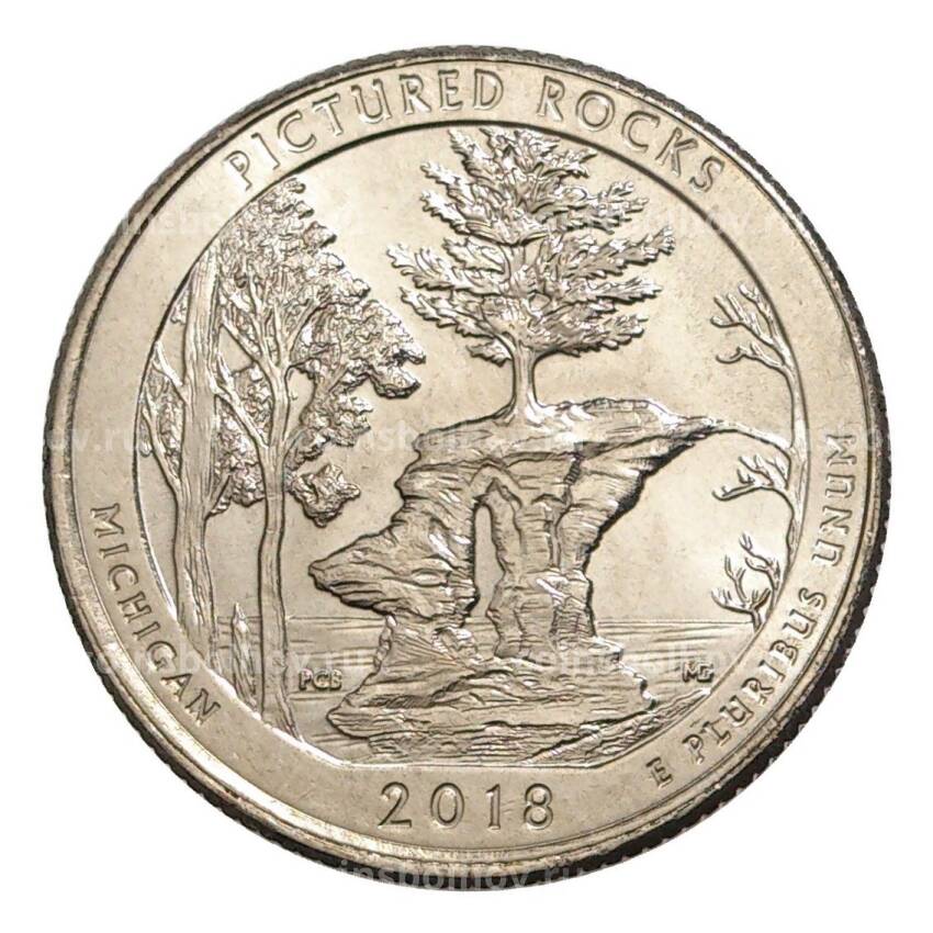 Монета 25 центов 2018 года Р Национальные парки — №41 Национальное побережье живописных камней