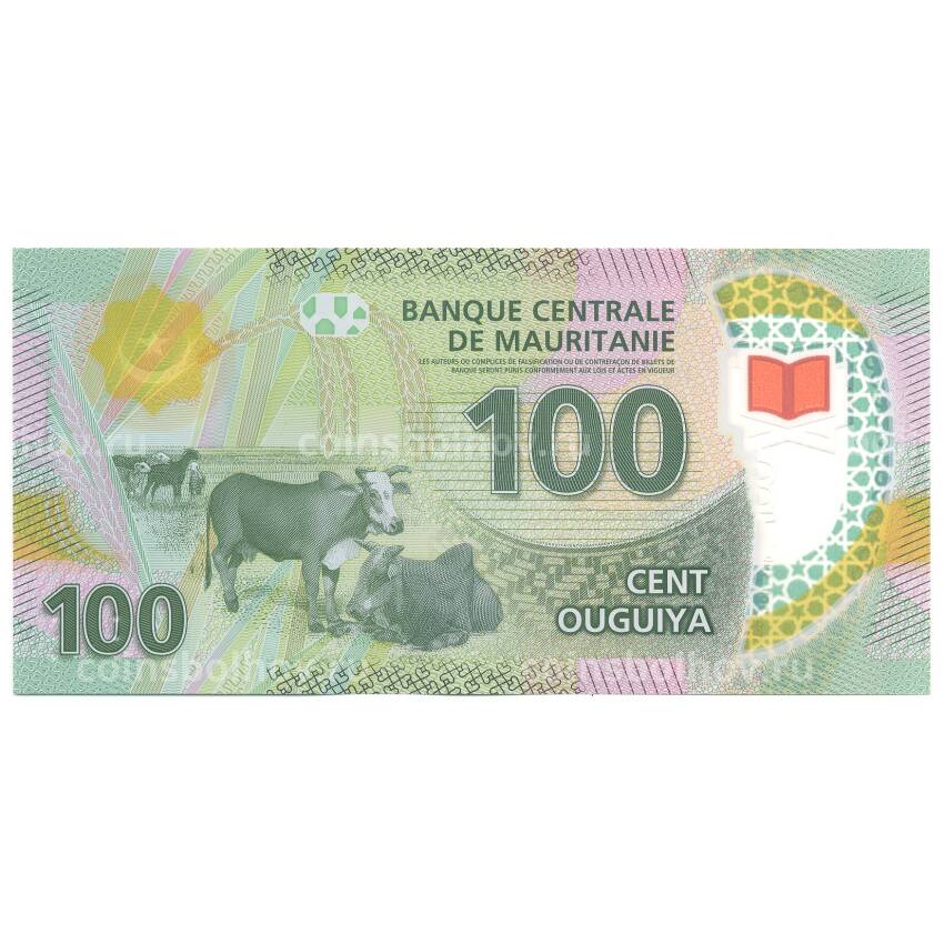 Банкнота 100 угия 2017 года Мавритания