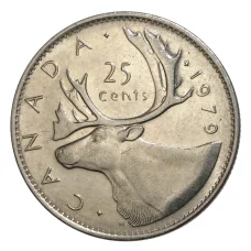 Монета 25 центов 1979 года Канада (аверс)