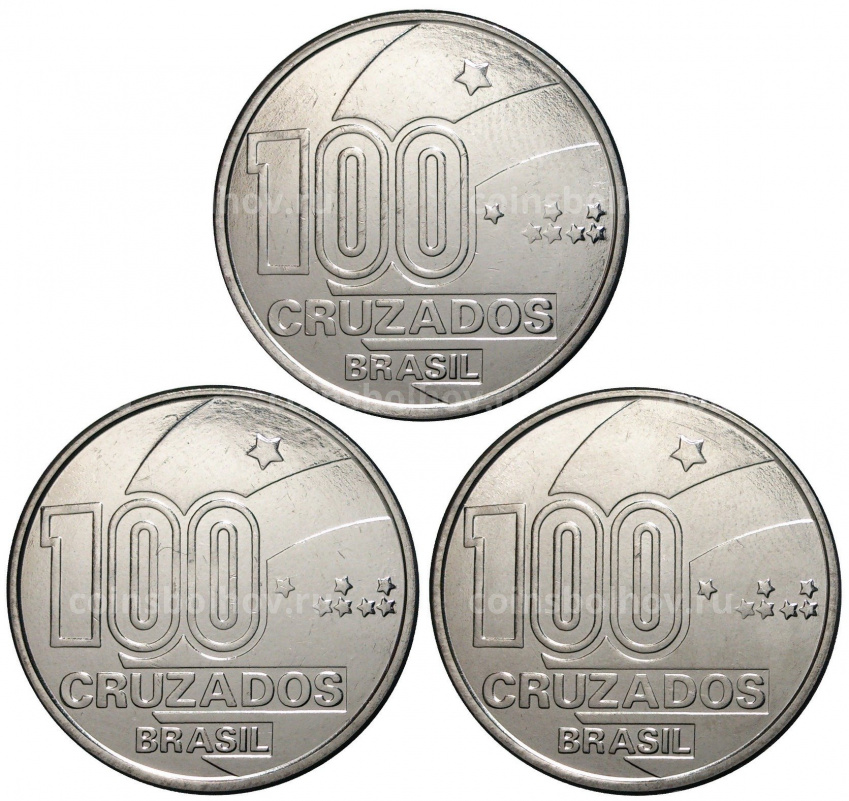 Набор монет 100 крузадо 1988 года Бразилия (вид 2)