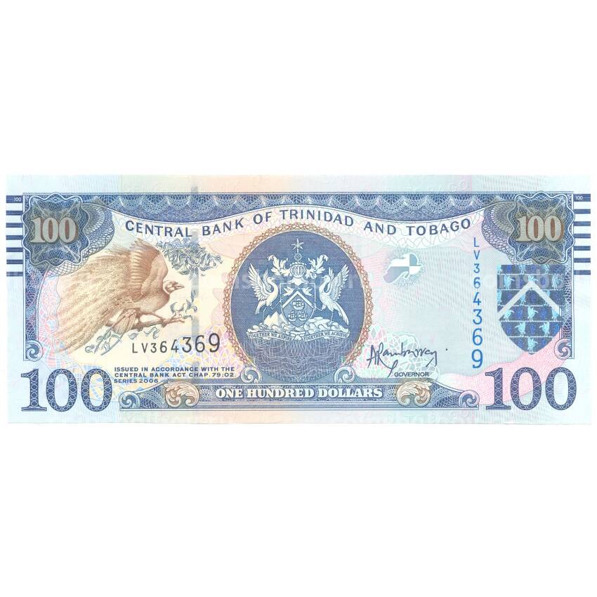 Банкнота 100 долларов 2006 года Тринидад и Тобаго