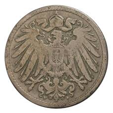 Монета 10 пфеннигов 1890 года F Германия (реверс)