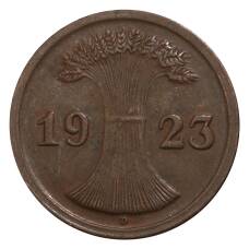 Монета 2 рентенпфеннига 1923 года D Германия (аверс)