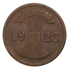 Монета 2 рентенпфеннига 1923 года А Германия (аверс)
