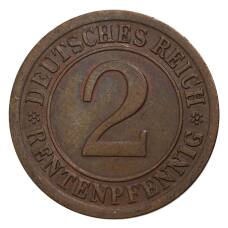 Монета 2 рентенпфеннига 1923 года А Германия (реверс)