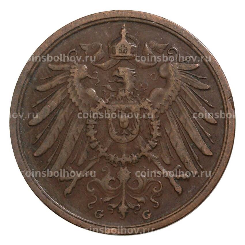 Монета 2 пфеннига 1907 года G Германия (вид 2)