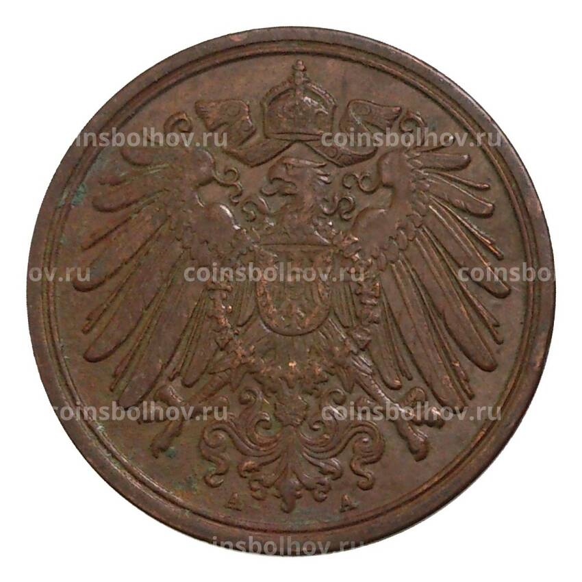 Монета 1 пфенниг 1911 года А Германия (вид 2)