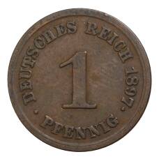 Монета 1 пфенниг 1897 года Е Германия (аверс)