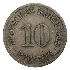 Монета 10 пфеннигов 1899 года J Германия (аверс)