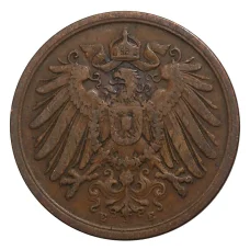 Монета 2 пфеннига 1908 года Е Германия (реверс)