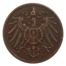 Монета 2 пфеннига 1916 года G Германия (реверс)