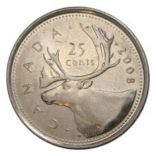 Монета 25 центов 2008 года Канада (аверс)