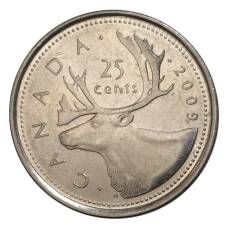 Монета 25 центов 2009 года Канада (аверс)