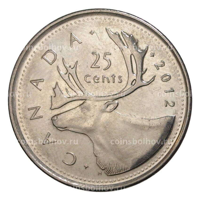 Монета 25 центов 2012 года Канада