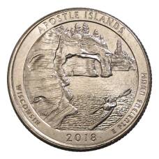 Монета 25 центов 2018 года Р США Национальные парки — №42 Национальное побережье Апостл-Айлендс (аверс)