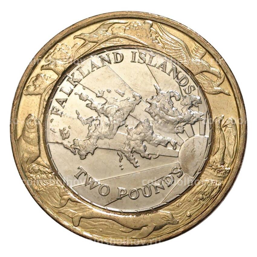 Монета 2 фунта 2004 года Фолклендские острова «30 лет монетам Фолклендов»