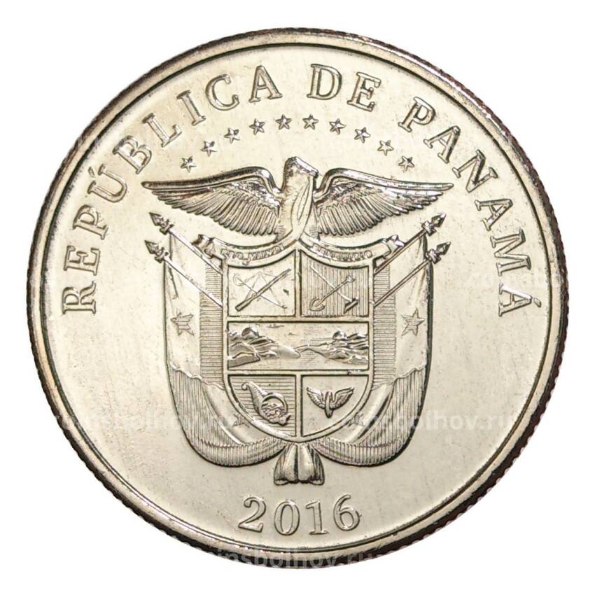 Монета 1/4 бальбоа 2016 года Панама «100 лет строительству Панамского канала — корабль» (вид 2)