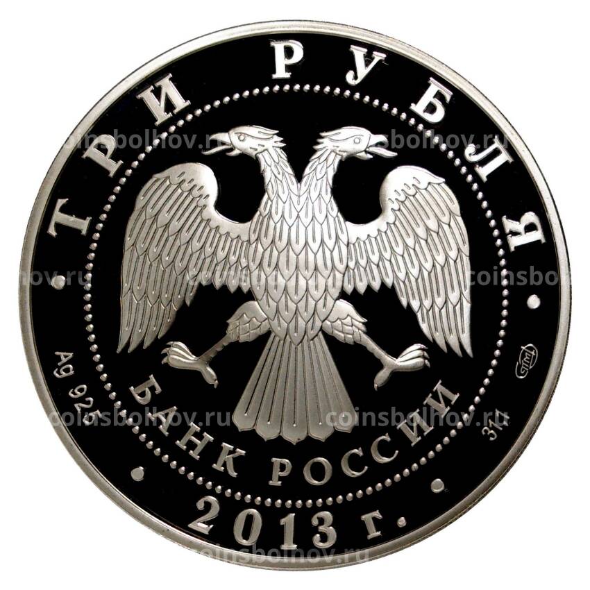 Монета 3 рубля 2013 года Год Германии в России и год России в Германии (вид 2)