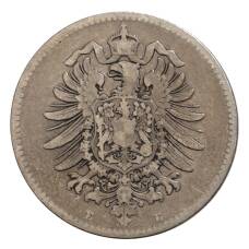 Монета 1 марка 1880 года Е Германия (реверс)