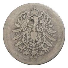 Монета 1 марка 1878 года В Германия (реверс)