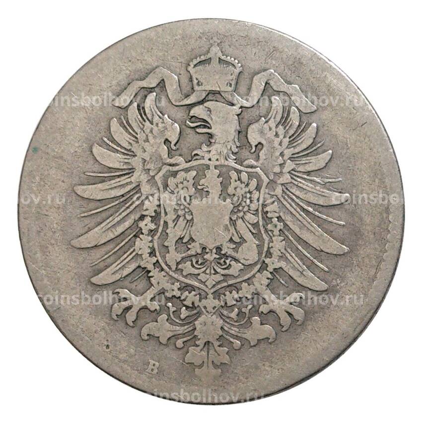 Монета 1 марка 1878 года В Германия (вид 2)