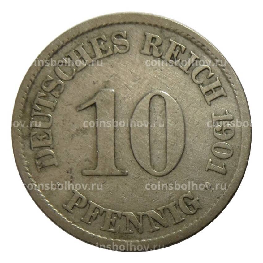 Монета 10 пфеннигов 1901 года A Германия