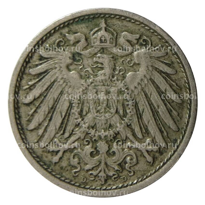 Монета 10 пфеннигов 1911 года D Германия (вид 2)