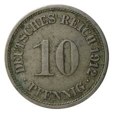 Монета 10 пфеннигов 1912 года F Германия (аверс)