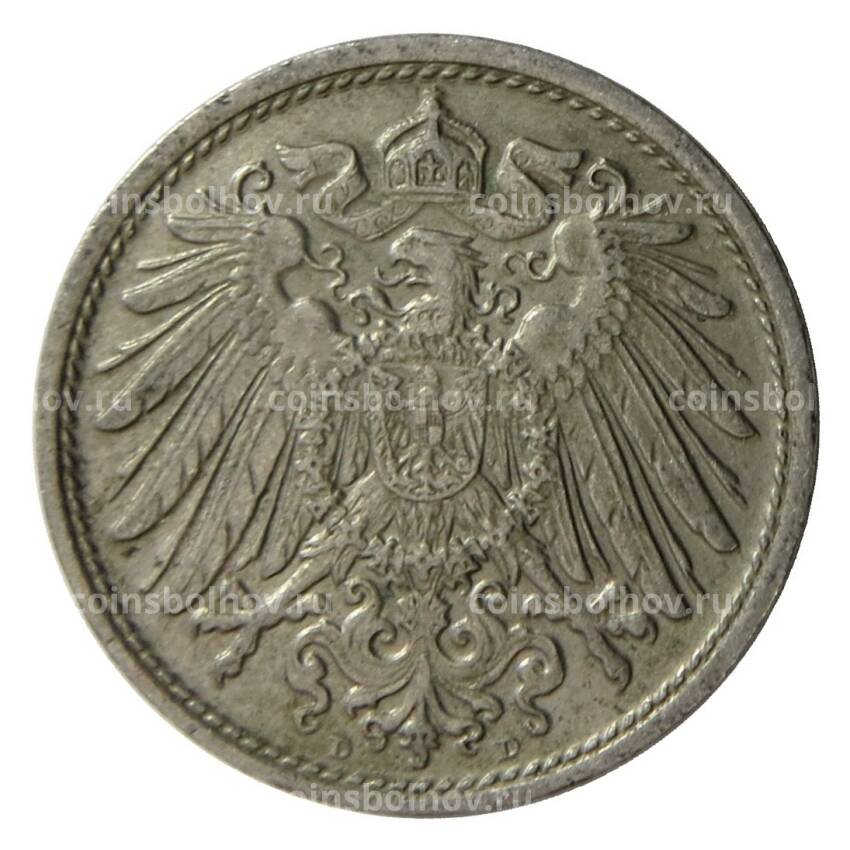 Монета 10 пфеннигов 1915 года D Германия (вид 2)
