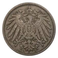 Монета 10 пфеннигов 1908 года D Германия (реверс)