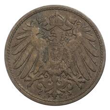 Монета 10 пфеннигов 1908 года J Германия (реверс)
