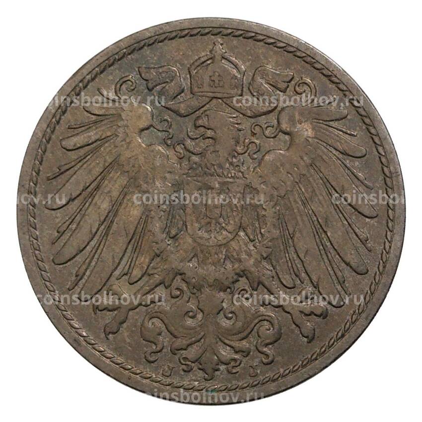 Монета 10 пфеннигов 1908 года J Германия (вид 2)