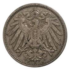 Монета 10 пфеннигов 1908 года Е Германия (реверс)