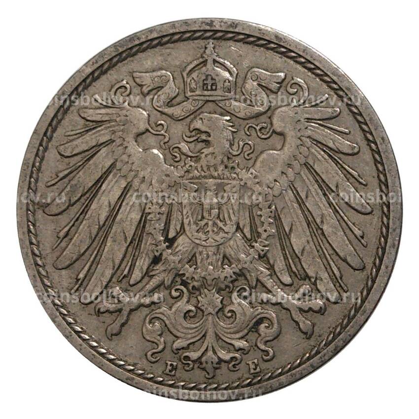Монета 10 пфеннигов 1908 года Е Германия (вид 2)