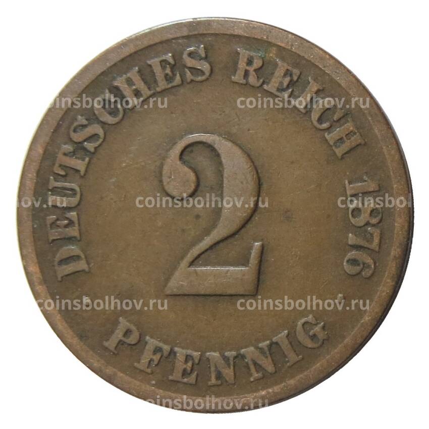 Монета 2 пфеннига 1876 года C Германия