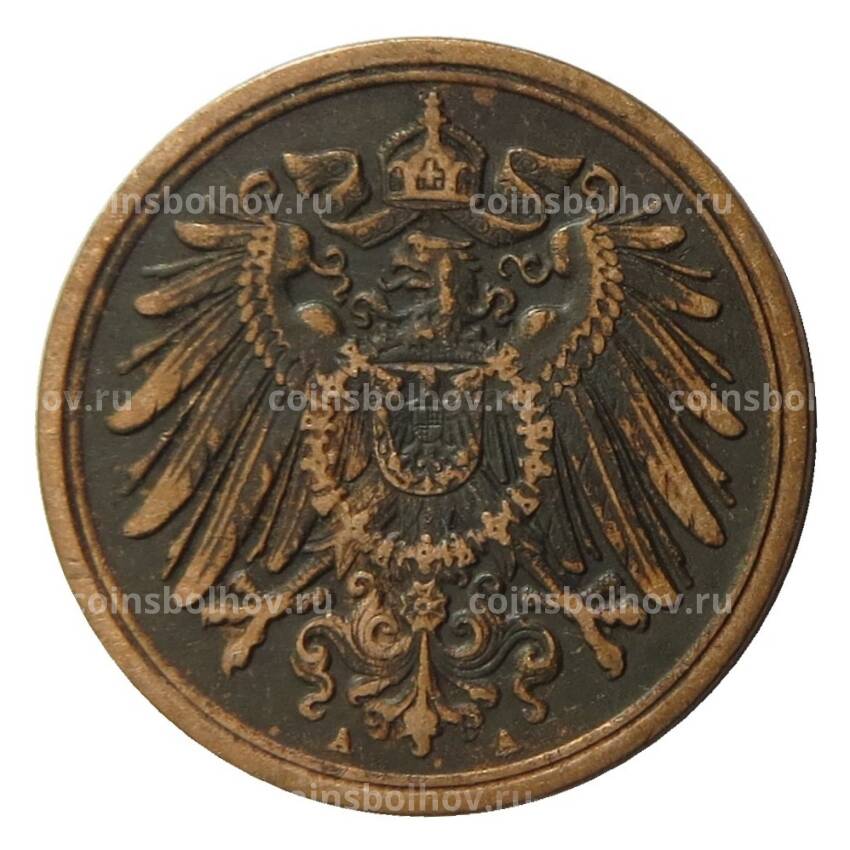 Монета 1 пфенниг 1908 года A Германия (вид 2)