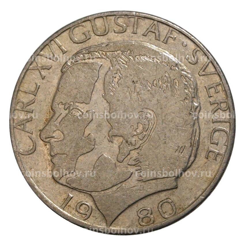 Монета 1 крона 1980 года Швеция