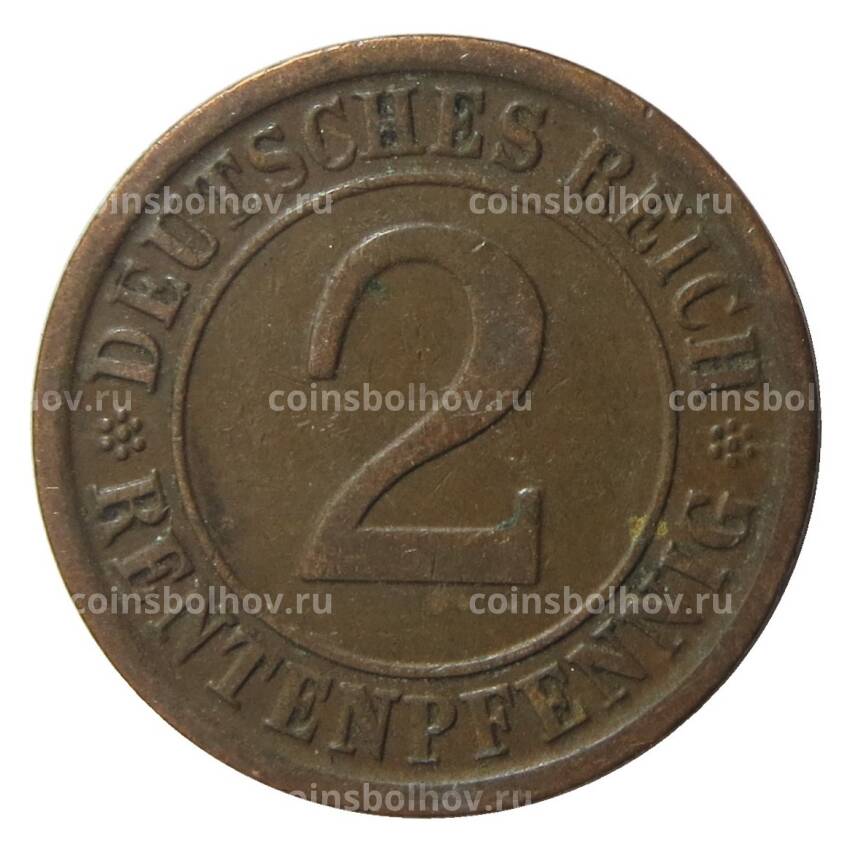 Монета 2 рентенпфеннига 1924 года A Германия (вид 2)