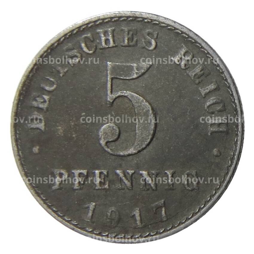 Монета 5 пфеннигов 1917 года A Германия