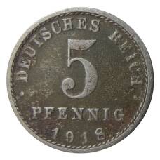 Монета 5 пфеннигов 1918 года A Германия (аверс)